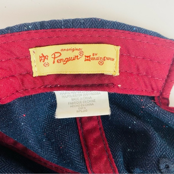 Original Penguin Navy Flecked Herringbone Baseball Cap OS - Picture 5 of 5